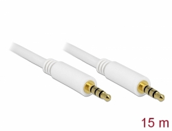 84731 Delock Cable Stereo Jack 3.5 mm 4 pin male > male 15 m