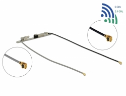 12541 Delock WLAN Double antenne 2 x I-PEX Inc., MHF® I mâle 802.11 ac/a/h/b/g/n 1,12 - 3,18 dBi 1.13 36 cm interne par vis ou autocollante