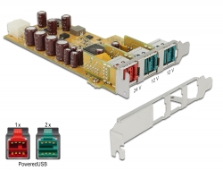 89655 Delock PoweredUSB PCI Express x1 Card > 1 x 24 V + 2 x 12 V 