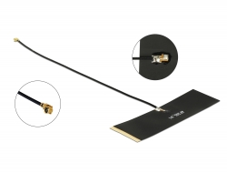 12539 Delock TETRA 430 - 470 MHz Antenna I-PEX Inc., MHF® I plug 0 dBi 1.13 15 cm black self adhesive