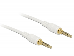85597 Delock Stereo Jack Cable 3.5 mm 4 pin male > male 1 m white