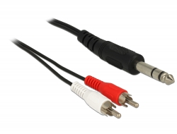 85475 Delock Câble Audio prise jack stéréo de 6,35 mm mâle > 2 x RCA mâle 1,5 m