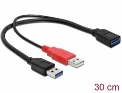 83176 Delock Kabel USB 3.0 Typ A Stecker + USB Typ A Stecker > USB 3.0 Typ A Buchse
