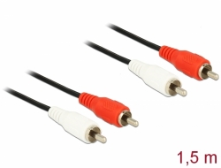 84003 Delock RCA-kábel, 2 x csatlakozódugó / csatlakozódugó, 1,5 m