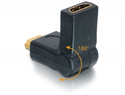65161 Delock Adapter HDMI Stecker > Buchse 180° drehbar