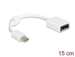 65427 Delock Προσαρμογέας αρσενικού mini DisplayPort σε θηλυκό DisplayPort 8K λευκό