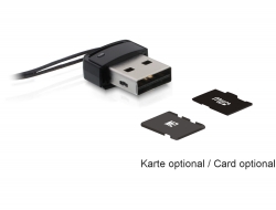 91678 Delock Czytnik kart USB 2.0 micro SD/micro SDHC, M2