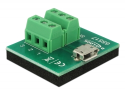 65517 Delock Adaptador Micro-USB hembra > Bloque de terminales de 6 contactos