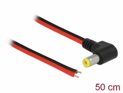 85744 Delock Cable DC 5.5 x 2.1 mm male to open wire ends 50 cm angled