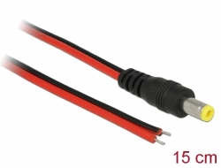 85739 Delock Cable DC 5,5 x 2,1 mm macho para abrir extremos de cable de 15 cm