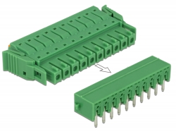 65960 Delock Set svorkovnice pro PCB 10 pin rozteč 3,81 mm horizontální