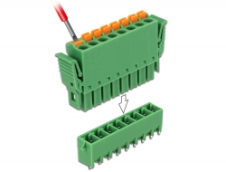 65974 Delock Terminal block set for PCB 8 pin 3.81 mm pitch vertical