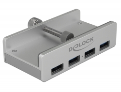64046 Delock Externer USB 3.0 4 Port Hub mit Feststellschraube