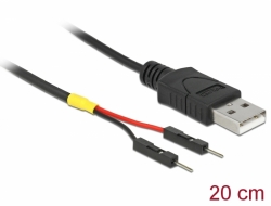 85401 Delock USB kabel napajanja Tipo-A na 2 x zatičnu glavu mušku sa zasebnim napajanjem 20 cm