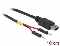 85412 Delock USB kabel napajanja Mini-B na 2 x zatičnu glavu mušku sa zasebnim napajanjem 10 cm