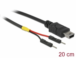 85413 Delock USB kabel napajanja Mini-B na 2 x zatičnu glavu mušku sa zasebnim napajanjem 20 cm