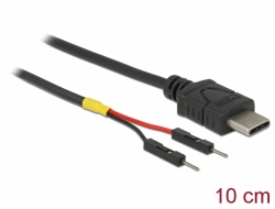 85418 Delock USB napájecí kabel Typu-C na 2 x kolíkové konektory oddělené, napájecí, 10 cm