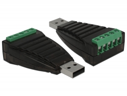 87738 Delock Convertor USB Tip-A la bloc terminal serial RS-422/485 terminal block cu protecție anti-scurgere, izolare 600 W