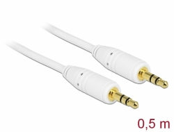 83743 Delock Stereo Jack Cable 3.5 mm 3 pin male > male 0.5 m white