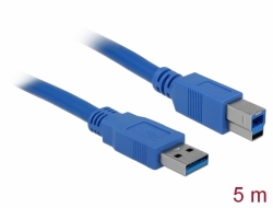 82582 Delock Καλώδιο USB 3.0  τύπου-A αρσενικό > USB 3.0  τύπου-B αρσενικό 5 m μπλε