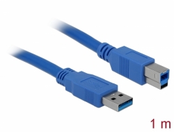 82580 Delock USB 3.0-kabel typ-A hane > USB 3.0 typ-B hane 1 m blå