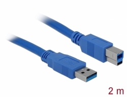 82434 Delock Kábel USB 3.0 A típusú-dugó > USB 3.0 B típusú-dugó 2,0 m kék