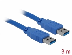 82536 Delock Przewód USB 3.0 Typu-A męski > USB 3.0 Typu-A męski 3 m niebieski