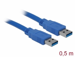 83121 Delock Cable USB 3.0 Tipo-A macho > USB 3.0 Tipo-A macho 0,5 m azul