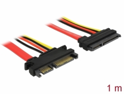 83804 Delock Prodlužovací kabel SATA 6 Gb/s 22 pin samec > SATA 22 pin samice (5 V + 12 V) 100 cm
