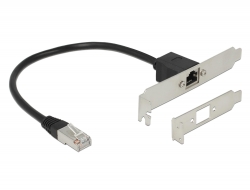85803 Delock Network Extension Cable RJ45 Cat.5e 30 cm with Standard and Low Profile Slot Bracket