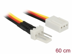 85752 Delock Napájecí kabel ventilátoru, 3 pinový zástrčkový konektor na třípinový zásuvkový konektor, 60 cm 