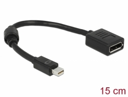 65554 Delock Adapter mini DisplayPort hane till DisplayPort hona 8K svart