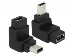 65096 Delock Adapter USB-B mini 5pin male to female 90°angled
