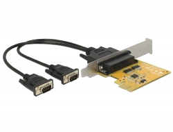 62996 Delock PCI Express x1 Card to 2 x Serial RS-232 high speed 921K ESD protection
