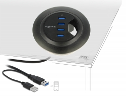 62868 Delock In-Desk Hub 4 Port USB 5 Gbps