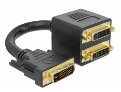 65053 Delock Adapter DVI-I (Dual Link) Stecker zu 2 x DVI-I (Dual Link) Buchse