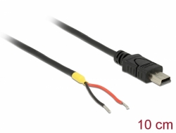 85251 Delock Kabel USB 2.0 Mini-B Stecker > 2 x offene Kabelenden Strom 10 cm Raspberry Pi 
