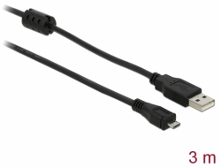 82336 Delock USB 2.0 Cable  Type-A male to USB- micro B male 3 m
