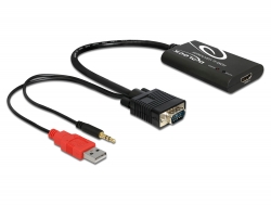 62407 Delock Adapter HDMI-VGA ze złączem audio