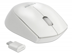 12668 Delock Mini mouse USB Type-C™ wireless optic, cu 3 butoane, care funcţionează în banda de frecvenţă de 2,4 GHz