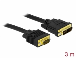 83242 Delock Cable DVI 12+5 macho > VGA macho de 3 m negro
