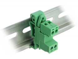 66078 Delock Terminal Block Set for DIN Rail 2 pin with pitch 5.08 mm angled