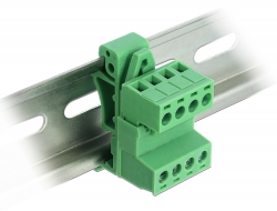 66079 Delock Terminal Block Set for DIN Rail 4 pin with pitch 5.08 mm angled