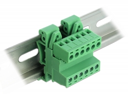 66080 Delock Terminal Block Set for DIN Rail 6 pin with pitch 5.08 mm angled