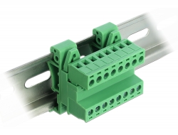 66081 Delock Terminal Block Set for DIN Rail 8 pin with pitch 5.08 mm angled