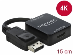 62712 Delock Adapter High Speed HDMI-A-csatlakozóhüvely > DisplayPort 1.2-dugós csatlakozó