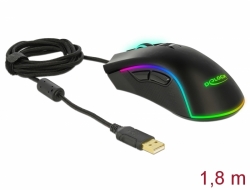 12670 Delock Mouse optic USB cu 7 butoane pentru jocuri - pentru dreptaci