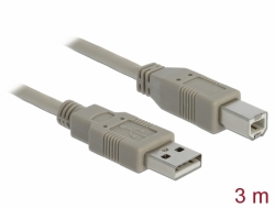 82216 Delock USB 2.0-s kábel A-típusú csatlakozódugóval > USB 2.0-s, B-típusú csatlakozódugóval, 3 m