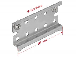 66083 Delock DIN Rail Stainless Steel with End Stop for Wall Mounting