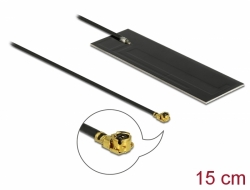 12613 Delock LPWAN cu antenă I-PEX Inc., MHF® I tată, 0,96 dBi, 1.13 15 cm, PCB, auto-adeziv intern